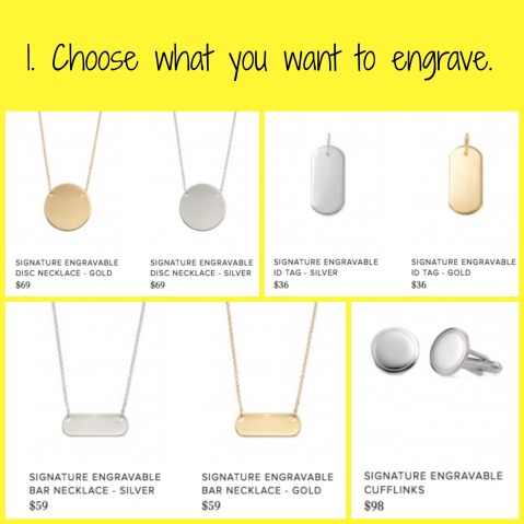 Choose what you want to engrave