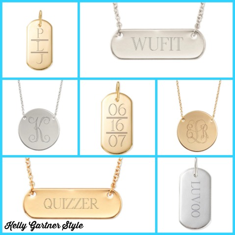 Customer Engravable Necklace Collage